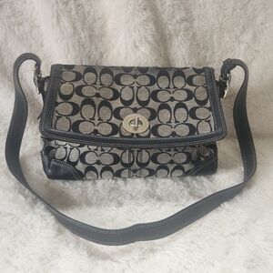 Coach Hampton Signature Flap Handbag Y2K